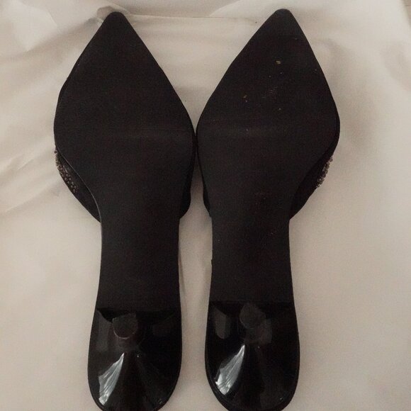 Vintage Glam Premier Collection Paris Black Beaded Kitten Heels  – Size 6 - Picture 12 of 13